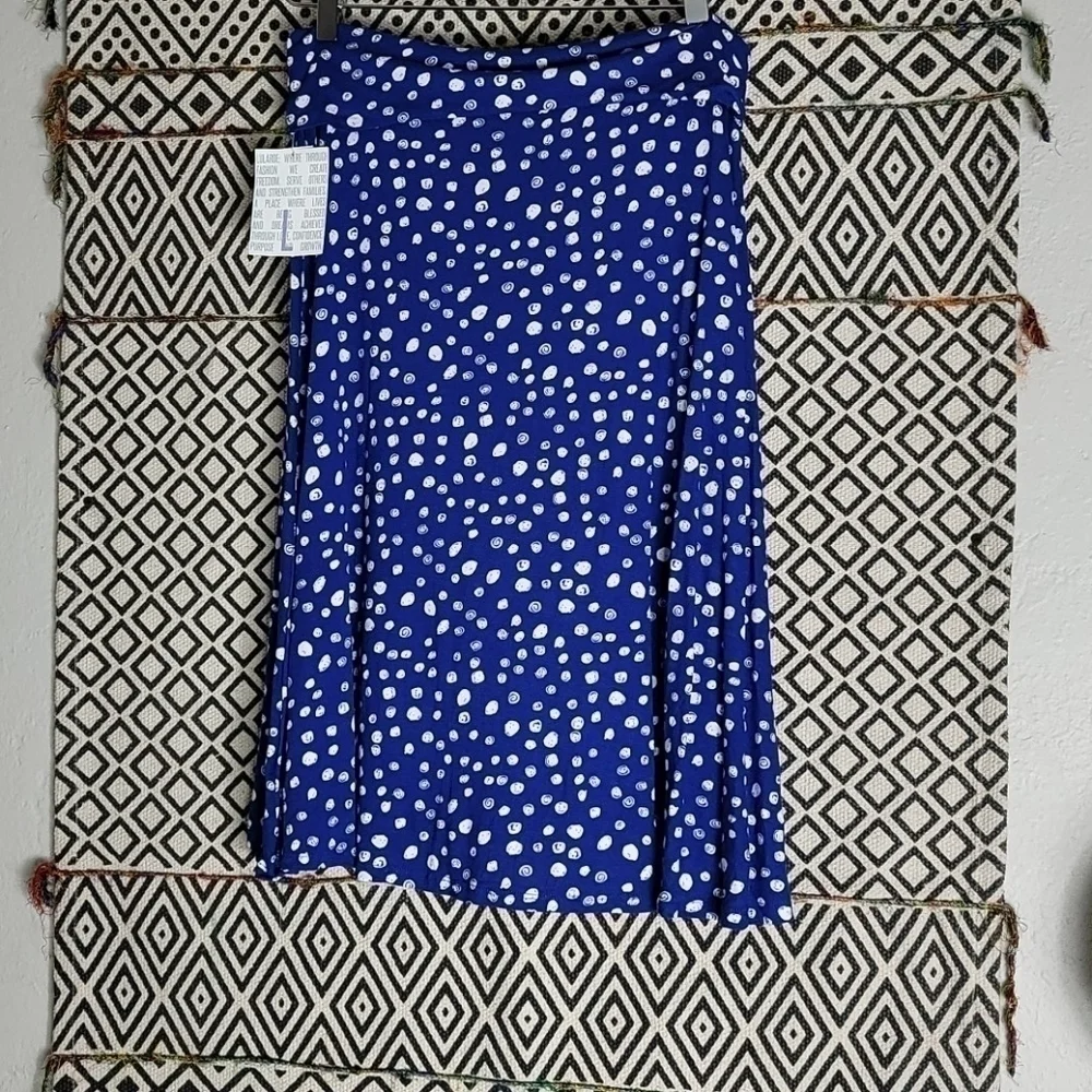 NWT LuLa Roe Blue and White Skirt - Picture 4 of 4